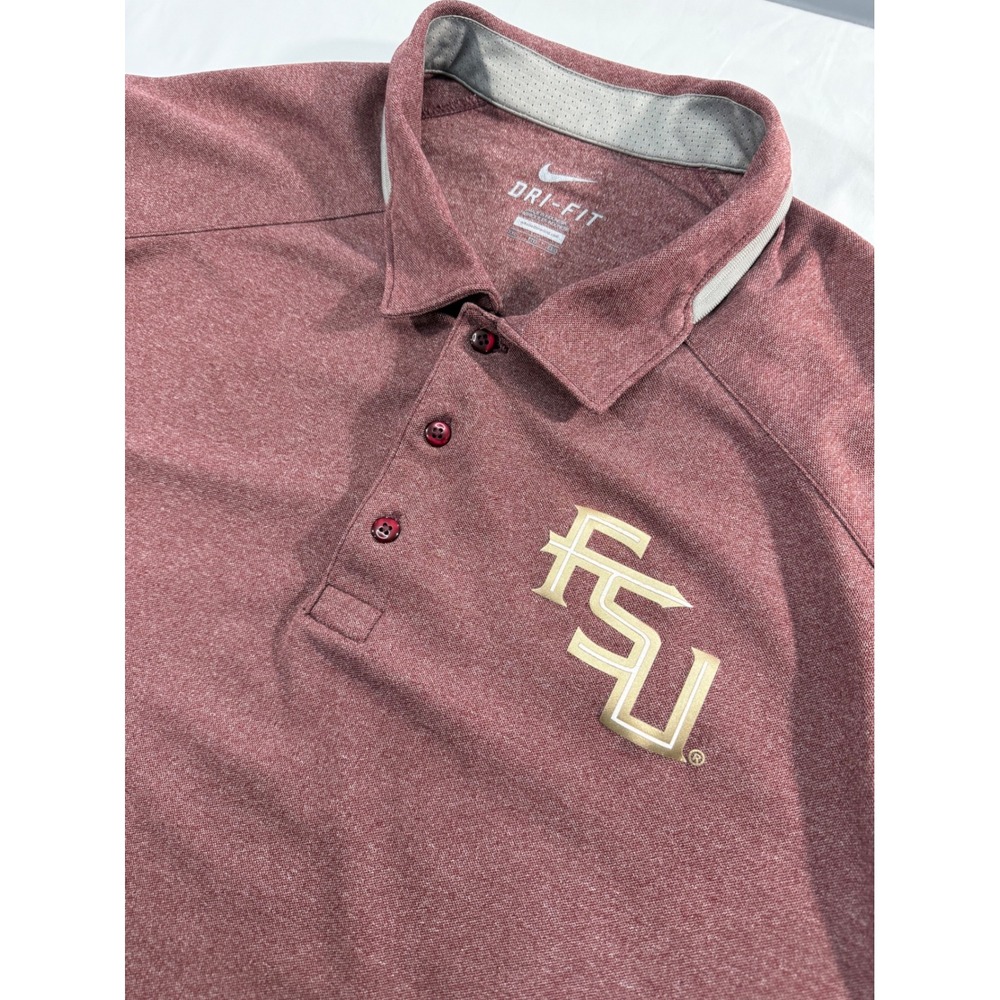 Nike Dri-FIT FSU Florida State Seminoles Polo Shirt Mens XXL Garnet 27646X-FS5